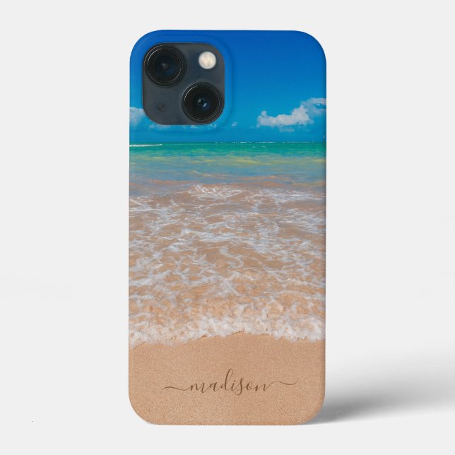 Ondas do Mar da Praia Personalizadas Areia da Cost (Verso)
