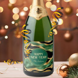 Ondas Douradas brilhantes verdes a preto