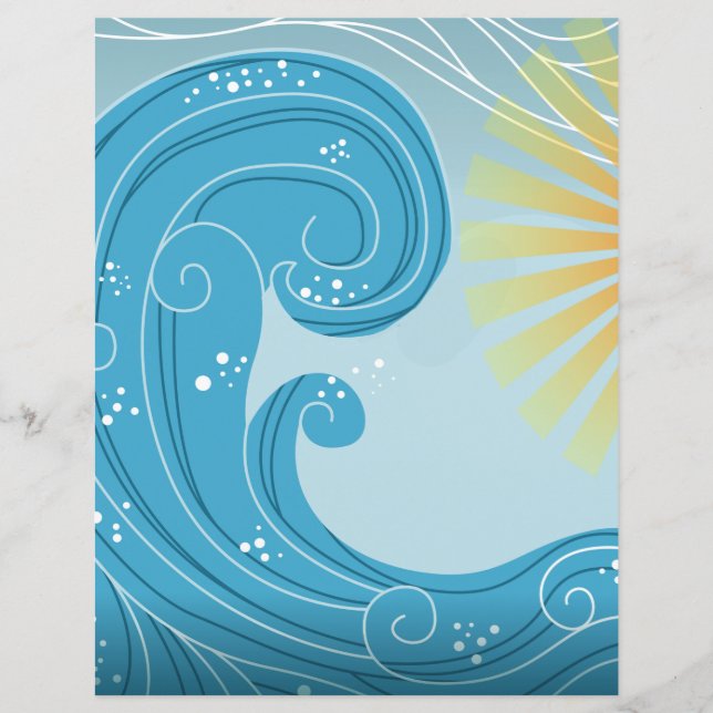 Ondas e papel de scrapbook sunshine (Frente)