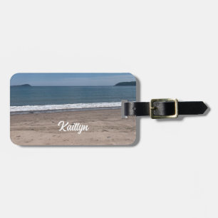 Ondas na Etiqueta de Bagagem da Praia