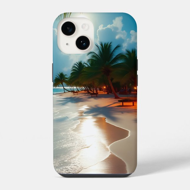 Ondas tropicais praia azul nublada (Verso)
