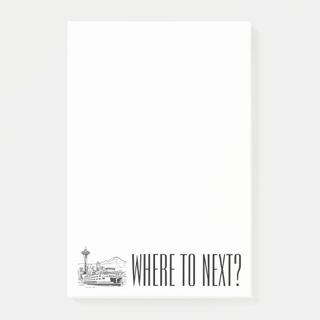 Onde a em seguida? Bloco de notas de Seattle Puget (Frente)