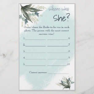 Onde ela estava? Folheto da placa de jogo do chá