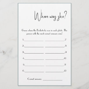 Onde ela estava? Folheto da placa de jogo do chá