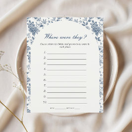 Onde eles estavam no Chá de panela Game Blue Flora