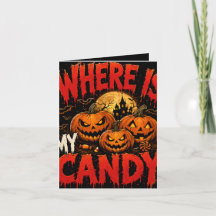 Onde Está Meu Doce Convite Dobrável de Halloween |