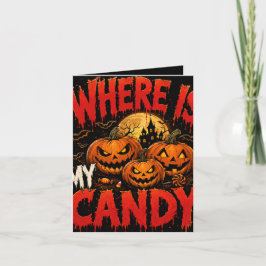 Onde Está Meu Doce Convite Dobrável de Halloween |