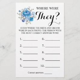 Onde Estavam Eles? Cartão de Jogo da Flor Azul