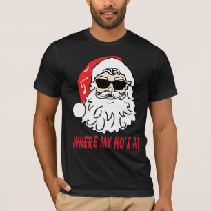 Onde meu ho no t-shirt do Natal de Papai Noel