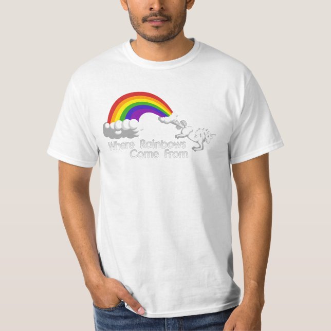 Onde os arcos-íris vêm dos t-shirt (Frente)