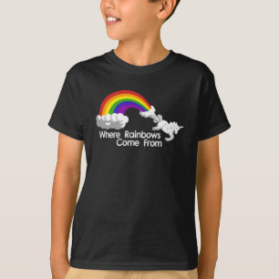 Onde os arcos-íris vêm dos t-shirt