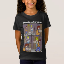 Onde Você Está? Camiseta Negra Menina