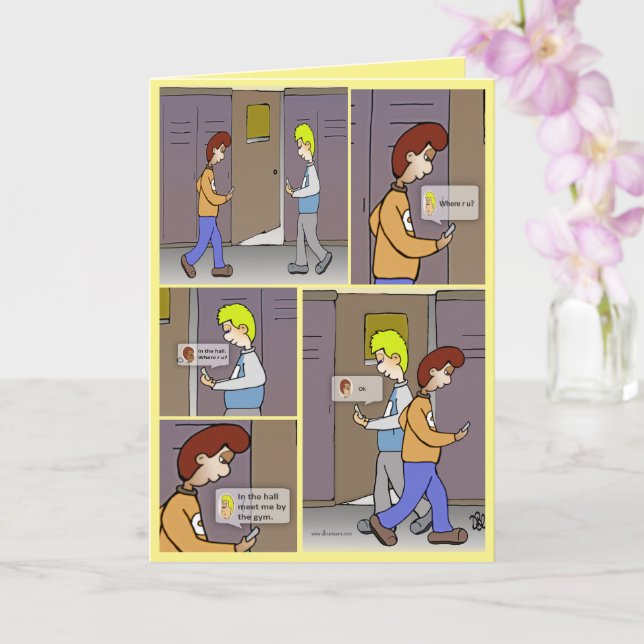 Onde Você Está? Cartão de saudação amarelo (Orquídea)