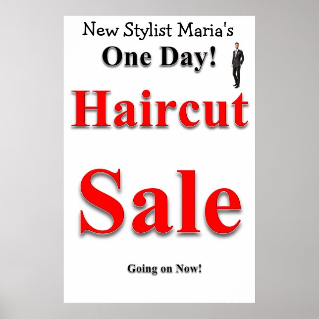 One Day Haircut Sale Beauty Salon Poster (Frente)