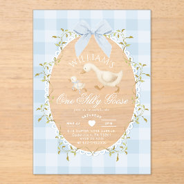 One Silly Goose Boy 1st BIrthday Gingham Whimsical