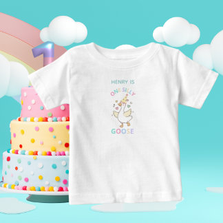 One Silly Goose First Birthday Baby T-Shirt