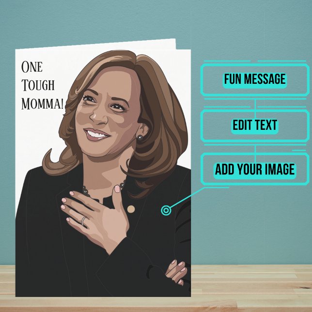 One Tough Momala é Kamala - Cartão de Aniversário (Kamala Harris is a symbol of strength for many. )