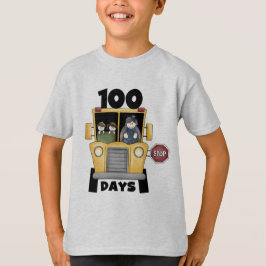 Ônibus 100 dias de t-shirts e presentes escolares