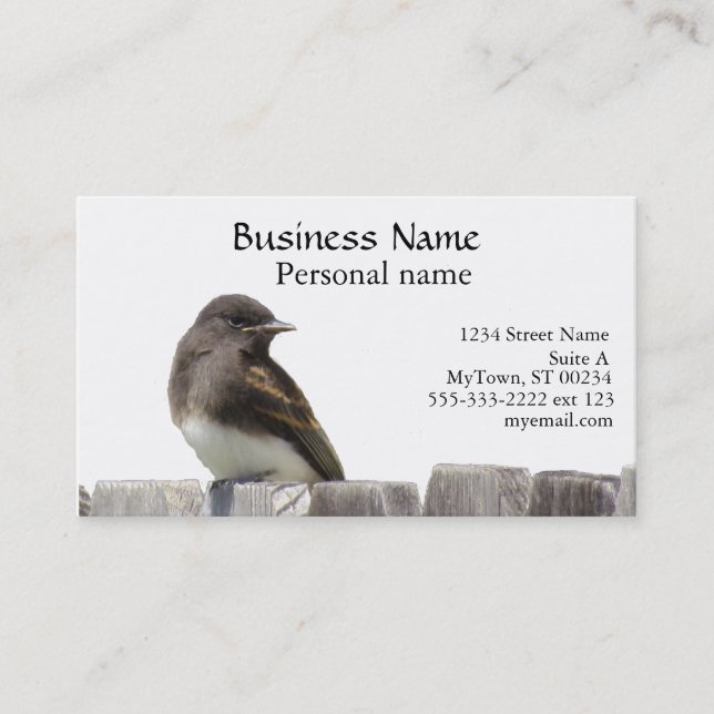 Ônibus. Cartão - Pássaro na cerca (Frente)