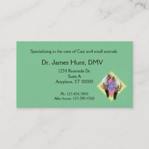 Ônibus. Cartão - Veterinário - Gatos em diamante a