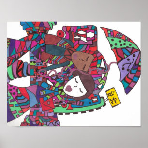 ônibus de espera do casal no poster