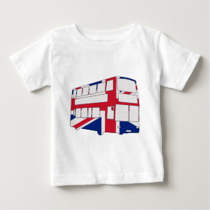 Ônibus de Londres com as camisas e os presentes d