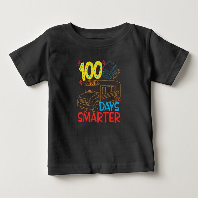 Ônibus escolar mais inteligente 100 dias T-Shirt (Frente)