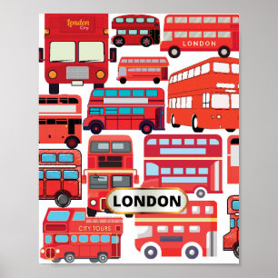 Ônibus londrinos — Quaint e poster funcional