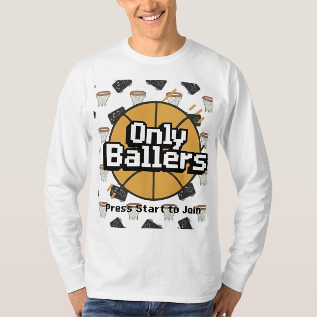 Only Ballers: A Camiseta Manga Longa Pixel Sport (Frente)