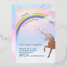 Ontem Mágico do Arco-Íris rosa Dourado Unicorn