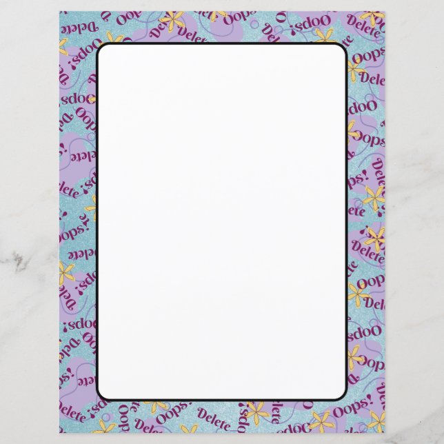 OOPS de Folhas de Papel de carta de Papel de 8,5"  (Frente)