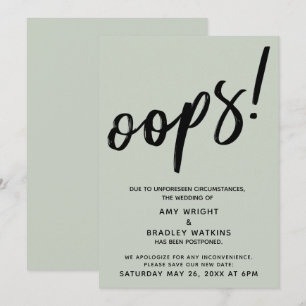 "Oops" Humorosos de Casamento Adiado! Anúncio