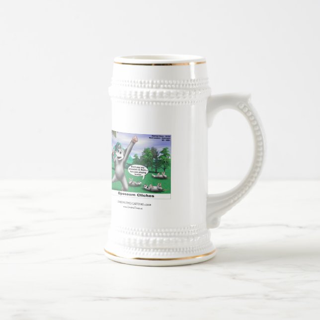 Oossum Jogando Morto Cartoon Engraçada Caneca de c (Direita)