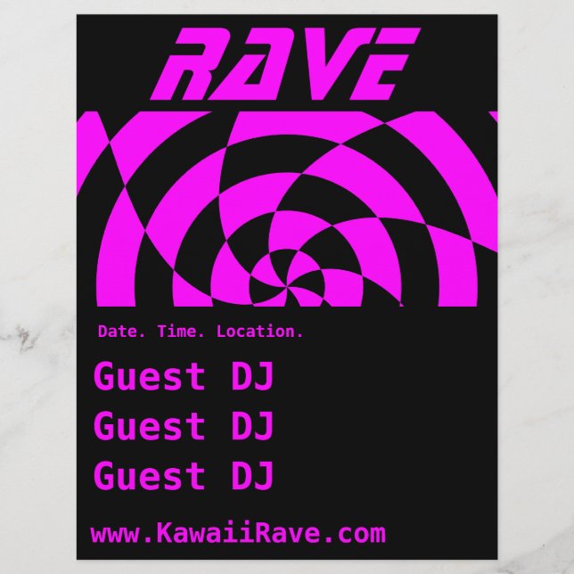 Op Art Rave Panfleto Personalizado (Frente)