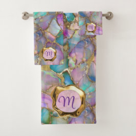 Opal colorido e toalha Dourada líquida