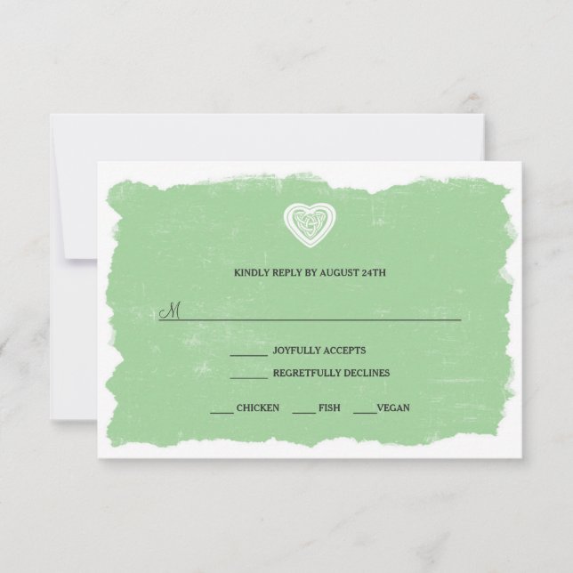 Opção 3991 do menu do cartão de resposta RSVP celt (Frente)