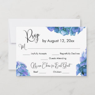 Opção de Menu de Caligrafia com RSVP de Hydrange