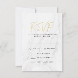 Opção de Menu de Resposta de Casamento em Mármore 