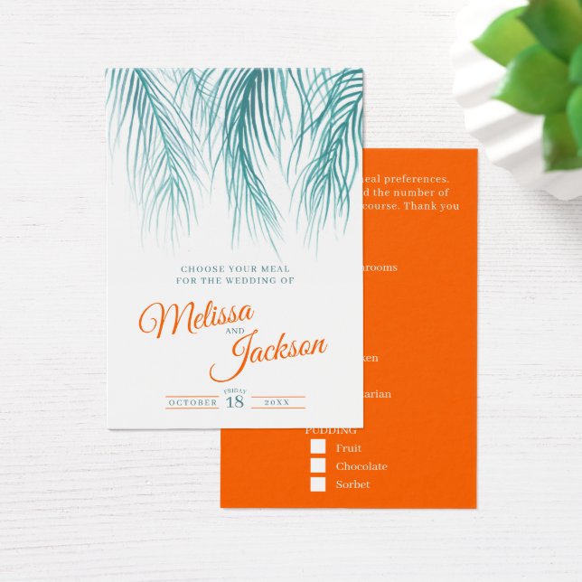 Opção de refeição de casamento de palma tropical a (Mesa)