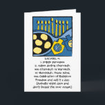 Opção Personalizar Cartão de Saudação Hanukkah<br><div class="desc">Cartão Saudável de 7" x 5" para Chanucá ou Chanukah. Um cartão humorístico para qualquer um. Opção de personalização pronta se você estiver!</div>