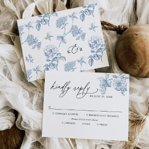 Opções Clássicas de RSVP de Casamento de Refeições