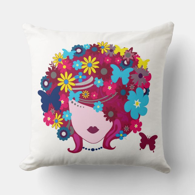 Opções de Almofadas de Imagem Butterfly Girl 8A-8D (Frente)