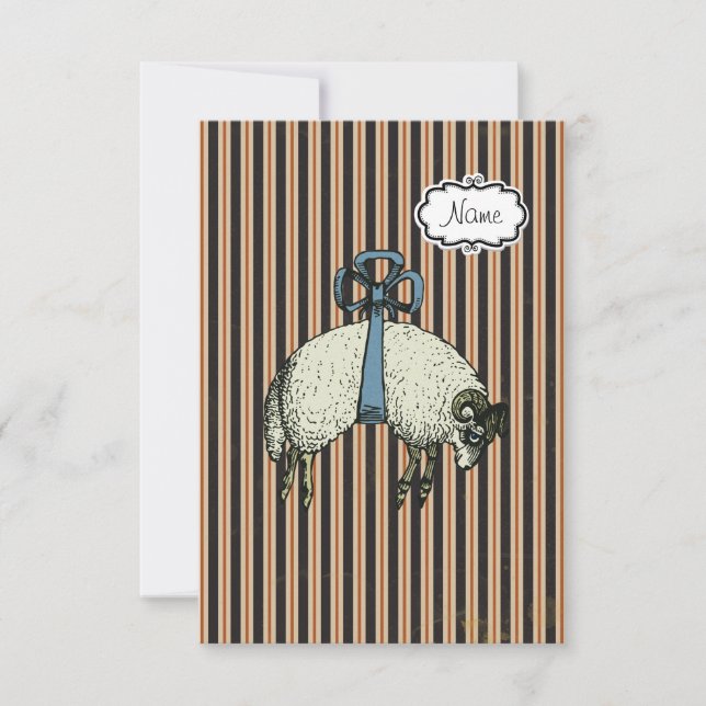 Opções de DESIGNER Pretty Bow Sheep™ ~ Convites (Frente)