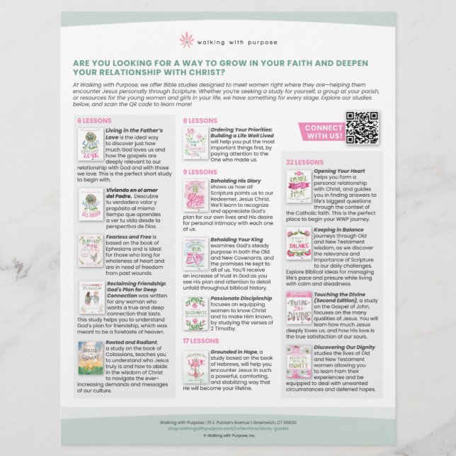 Opções de Estudo de bíblia para Folheto de Mulhere (Frente)