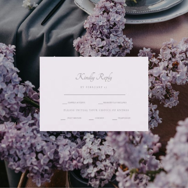 Opções de Jantar Formal de Lavanda RSVP (Criador carregado)