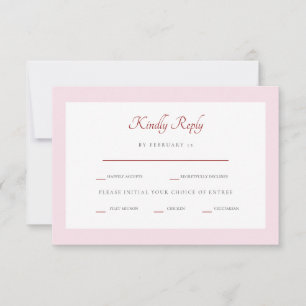 Opções de Jantar Formal Rosa e Vermelho RSVP