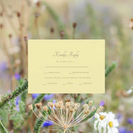 Opções de Janto Amarelo do Botão Formal RSVP