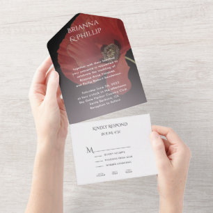 Opções de menu Elegante Red Poppy l no Casamento