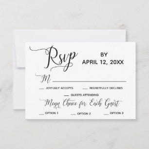 Opções de Menu Simples de Script Elegante RSVP d