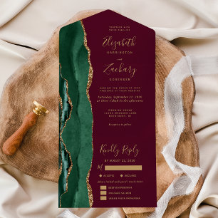 Opções de Refeição Burgundy Ágata Verde Esmeralda